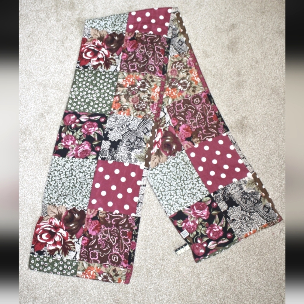 New York Studio Multi-Pattern Patchwork Silk Oblo… - image 1